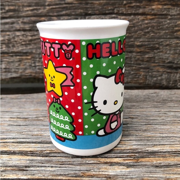 Hello Kitty Mug Christmas vintage Sanrio coffee cup Authentic cute polka dot - Picture 4 of 11